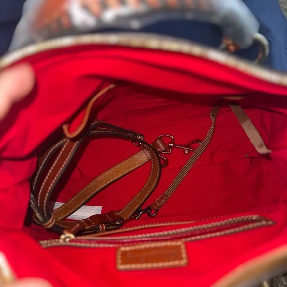 NTW Large Pebbled Leather Satchel in color Jeans - Picture 9 of 10